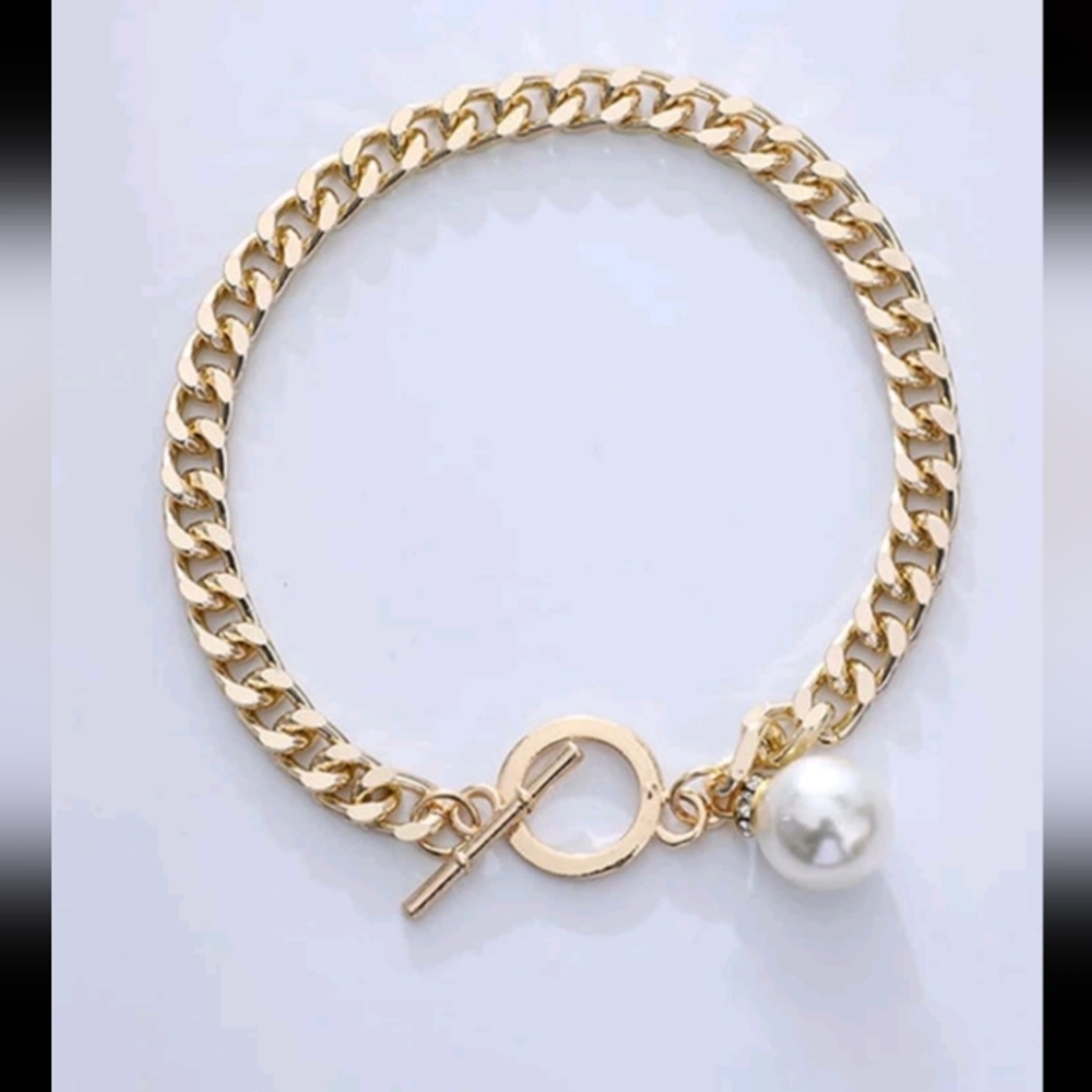 2pc Set of Faux Pearl Link Ankle Charms - Picture 2 of 7